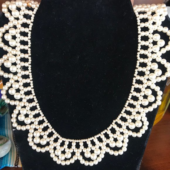 VINTAGE PEARL COLLAR NECKLACE - Picture 1 of 3